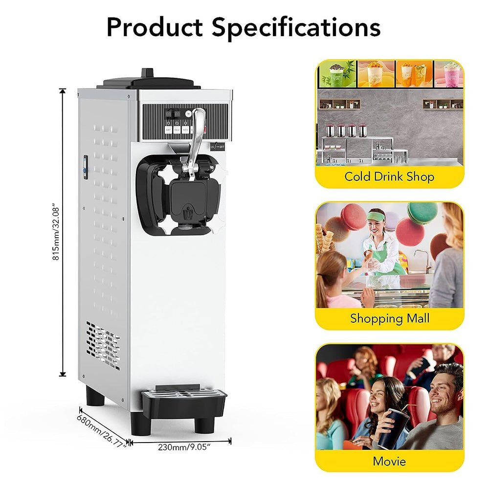 Premium Industrial Single Flavor Soft Serve Ice Cream Maker Machine, 1200W (93681752) - SAKSBY.com - Commercial Ice Cream Machines - SAKSBY.com
