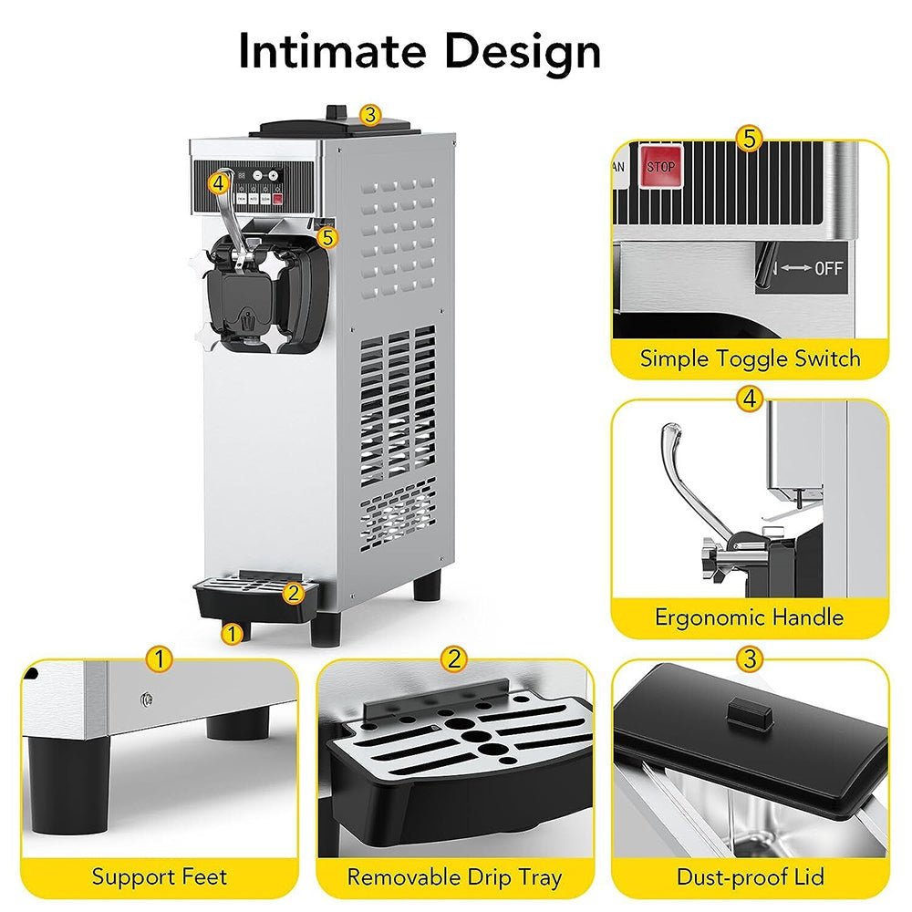 Premium Industrial Single Flavor Soft Serve Ice Cream Maker Machine, 1200W (93681752) - SAKSBY.com - Commercial Ice Cream Machines - SAKSBY.com
