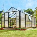 Premium Large Outdoor Double Door Aluminum Polycarbonate Greenhouse With Quick Connect Fitting, 12x13.5x9FT (96243175) - SAKSBY.com - Greenhouses - SAKSBY.com