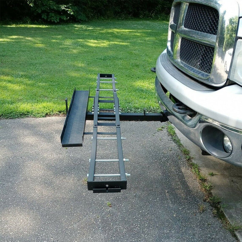 Premium Motorcycle Scooter Dirtbike Rack Mount Ramp Hitch Carrier, 500 LBS (95481072) - SAKSBY.com - Demonstration View
