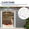 Premium Outdoor Galvanized Steel Backyard Storage Shed W/ Dual Lockable Sliding Doors, 11x13' Front View