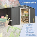 Premium Outdoor Galvanized Steel Backyard Storage Shed W/ Dual Lockable Sliding Doors, 11x13' (95382641) - Demonstration View