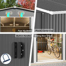 Premium Outdoor Galvanized Steel Backyard Storage Shed W/ Dual Lockable Sliding Doors, 11x13' (95382641) - SAKSBY.com - Storage Sheds - SAKSBY.com