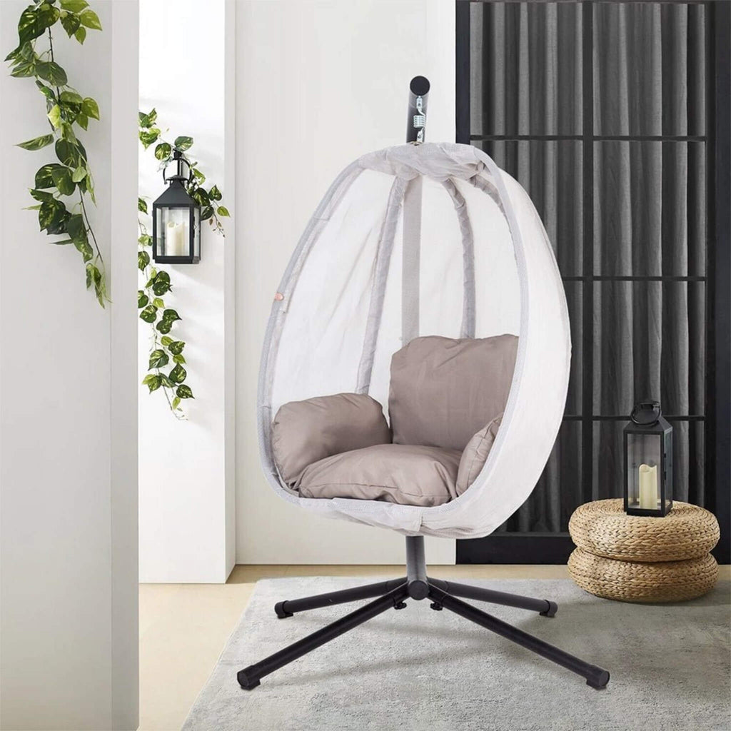 Premium Outdoor Hammock Egg Swing Chair With Stand, 70" (SAK42317) - Saksby Wholesale - Lifestyle View