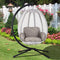 Premium Outdoor Hammock Egg Swing Chair With Stand, 70" (SAK42317) - Saksby Wholesale - Lifestyle View