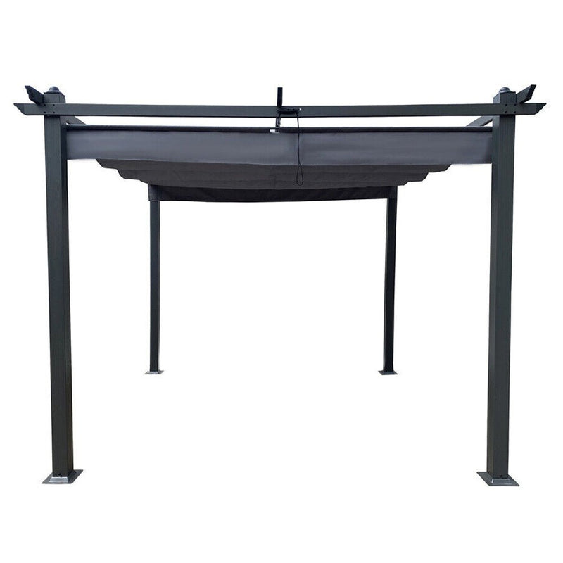 Premium Outdoor Patio Retractable Pergola Sun Shelter With Canopy, (10x10)' (93145726) - SAKSBY.com - Pergolas - SAKSBY.com