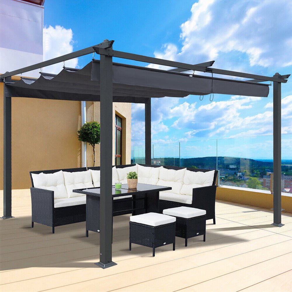 Premium Outdoor Patio Retractable Pergola With Canopy, (13x10)' (97201864) - SAKSBY.com - Pergolas - SAKSBY.com