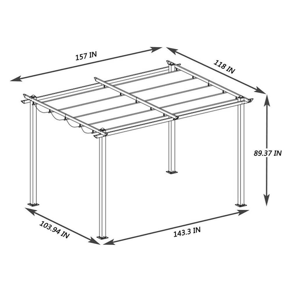 Premium Outdoor Patio Retractable Pergola With Canopy, (13x10)' (97201864) - SAKSBY.com - Pergolas - SAKSBY.com