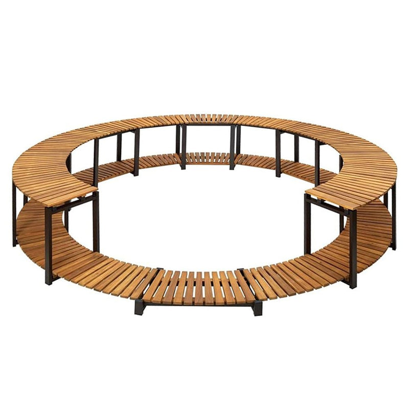 Premium Outdoor Round Pool Surround With Solid Acacia Wood Steps, 9FT (96125374) - SAKSBY.com - Hot Tub - SAKSBY.com