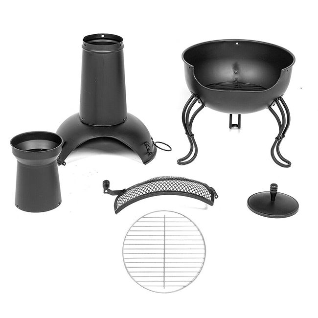Premium Outdoor Wood Burning Cast Iron Chimenea Fireplace, 45'' - SAKSBY.com - Fire Pits - SAKSBY.com