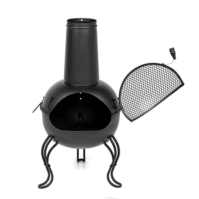 Premium Outdoor Wood Burning Cast Iron Chimenea Fireplace, 45'' - SAKSBY.com - Fire Pits - SAKSBY.com