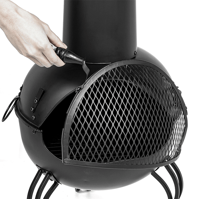 Premium Outdoor Wood Burning Cast Iron Chimenea Fireplace, 45'' - SAKSBY.com - Fire Pits - SAKSBY.com
