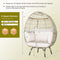 Premium Oversized Rattan Patio Egg Lounge Chair Basket With Cushions, 57" (SAK91684) - Saksby Wholesale - Dimension View