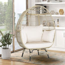 Premium Oversized Rattan Patio Egg Lounge Chair Basket With Cushions, 57" (SAK91684) - Saksby Wholesale - Lifestyle View