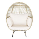 Premium Oversized Rattan Patio Egg Lounge Chair Basket With Cushions, 57" (SAK91684) - Saksby Wholesale - Front View
