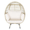 Premium Oversized Rattan Patio Egg Lounge Chair Basket With Cushions, 57" (SAK91684) - Saksby Wholesale - Front View