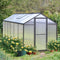 Premium Polycarbonate Gray Walk-In Greenhouse Kit With Adjustable Vent And Lockable Door, 6x12FT (97135264) - SAKSBY.com - Greenhouses - SAKSBY.com