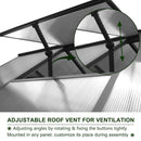 [06x12FT] Premium Polycarbonate Gray Walk-In Greenhouse Kit With Adjustable Vent And Lockable Door (SAK35264) - Saksby Wholesale - Adjustable Roof View