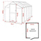 [06x12FT] Premium Polycarbonate Gray Walk-In Greenhouse Kit With Adjustable Vent And Lockable Door (SAK35264) - Saksby Wholesale - Dimension View 