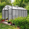 [06x12FT] Premium Polycarbonate Gray Walk-In Greenhouse Kit With Adjustable Vent And Lockable Door (SAK35264) - Saksby Wholesale - Front Left View 

