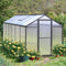 [06x12FT] Premium Polycarbonate Gray Walk-In Greenhouse Kit With Adjustable Vent And Lockable Door (SAK35264) - Saksby Wholesale - Front Right View 