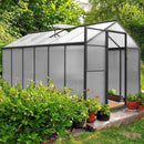 [06x12FT] Premium Polycarbonate Gray Walk-In Greenhouse Kit With Adjustable Vent And Lockable Door (SAK35264) - Saksby Wholesale - Lifestyle View 