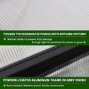 [06x12FT] Premium Polycarbonate Gray Walk-In Greenhouse Kit With Adjustable Vent And Lockable Door (SAK35264) - Saksby Wholesale - Pattern View 