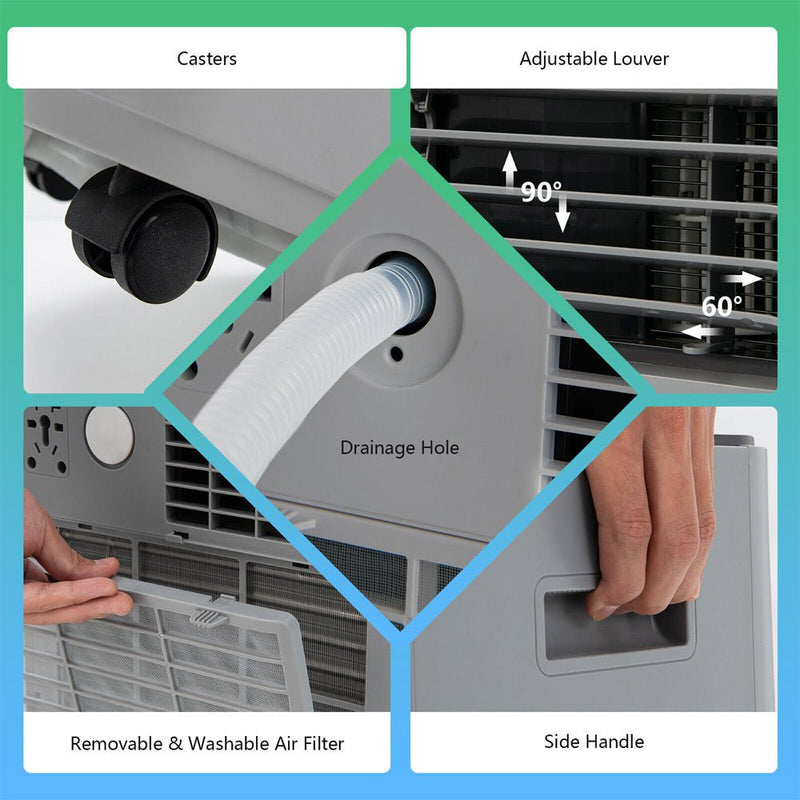 Premium Portable Air Conditioner Unit With Remote Control, 10K BTU (94168273) - SAKSBY.com - Air Conditioners - SAKSBY.com