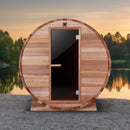 Premium Red Cedar 4-Person Barrel Sauna With Heater Guard And Towel Rack (97538641) - SAKSBY.com - Saunas - SAKSBY.com