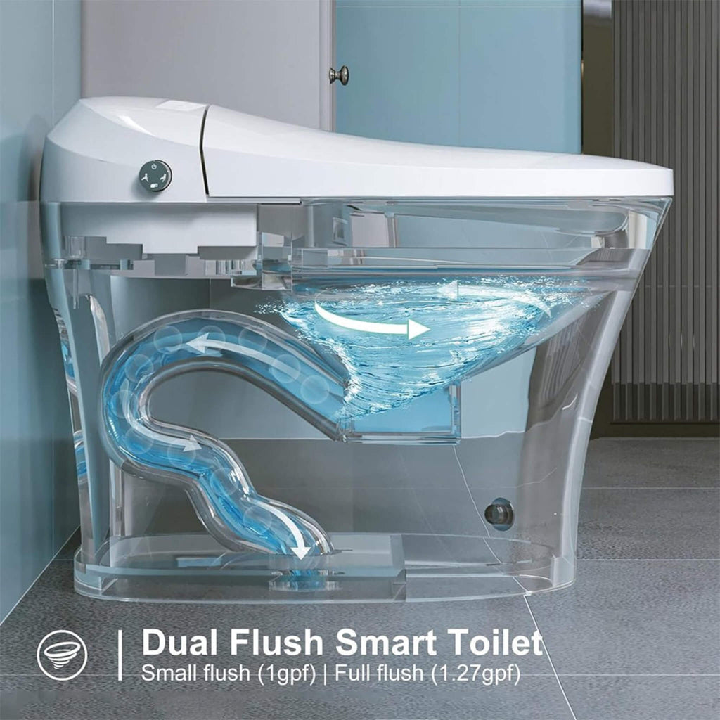 Premium Smart Heated Tankless Bidet Toilet With Dual Flush System (SAK10485) - Saksby Wholesale - Dual Flush Smart Toilet