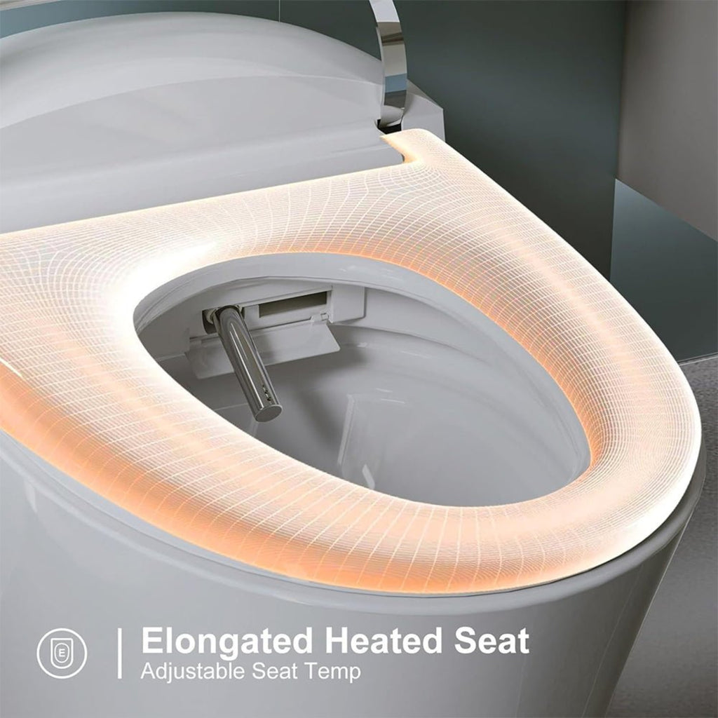 Premium Smart Heated Tankless Bidet Toilet With Dual Flush System (SAK10485) - Saksby Wholesale - Elongated Heated Seat
