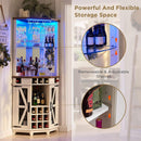 Premium Tall Corner Wine Bar Storage Cabinet W/ Bar Door And LED Lights, 72" (97316452) - SAKSBY.com - Entertainment Centers & TV Stands - SAKSBY.com