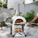 Premium Wood-Fired Stainless Steel Artisan Pizza Oven Maker With Wheels, 32 Inch (91357462) -Demonstration View