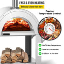 Premium Wood-Fired Stainless Steel Artisan Pizza Oven Maker With Wheels, 32 Inch (91357462) - Demonstration View