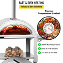 Premium Wood-Fired Stainless Steel Artisan Pizza Oven Maker With Wheels, 46 Inch (91537264) -Zoom Parts View