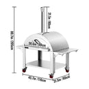 Premium Wood-Fired Stainless Steel Artisan Pizza Oven Maker With Wheels, 46 Inch (91537264) - Measurement View