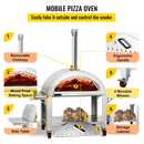 Premium Wood-Fired Stainless Steel Artisan Pizza Oven Maker With Wheels, 46 Inch (91537264) - Zoom Parts View