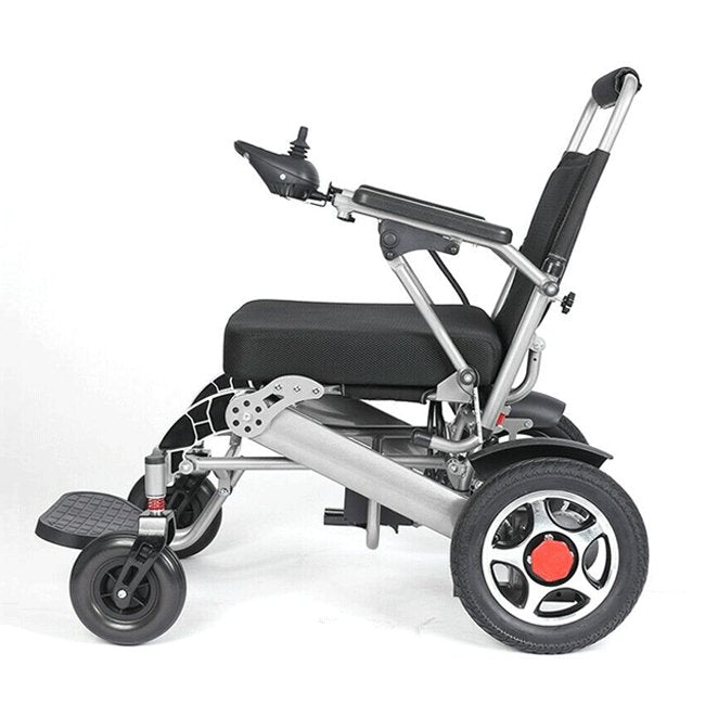PRIDE E-7001 24V/12AH Electric Foldable Lightweight Wheelchair W/ Damping System, 500W - SAKSBY.com -Side View
