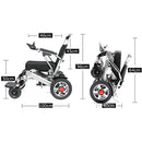 PRIDE E-7001 24V/12AH Electric Foldable Lightweight Wheelchair W/ Damping System, 500W - SAKSBY.com -Side View
