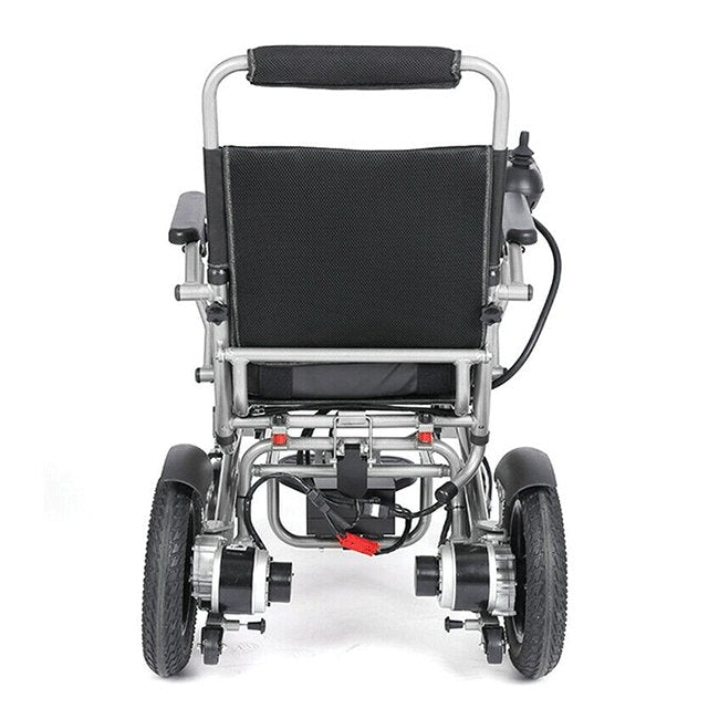 PRIDE E-7001 24V/12AH Electric Foldable Lightweight Wheelchair W/ Damping System, 500W - SAKSBY.com - Back View