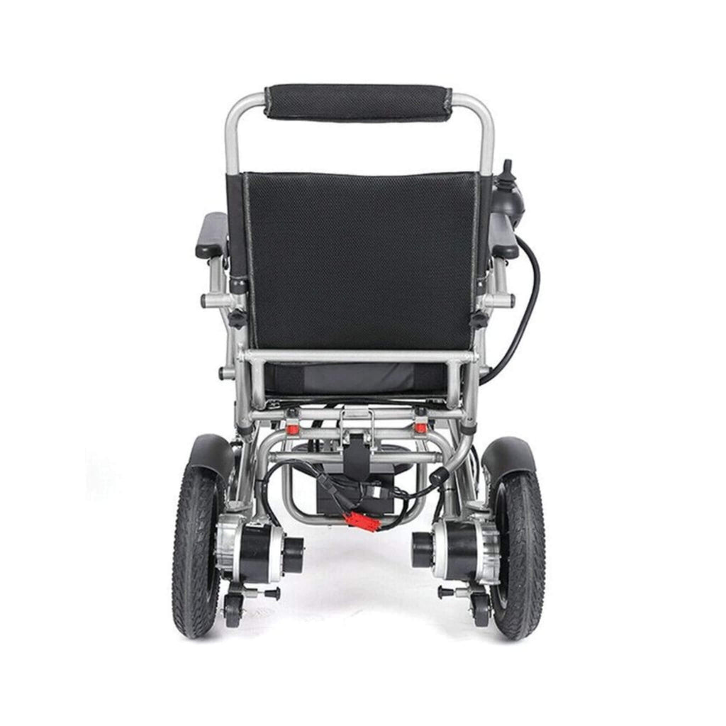 Pride E-7001 24V/12AH Heavy-Duty Electric Foldable Wheelchair W/ Damping System, 500W (SAK95206) - Saksby Wholesale - Back View