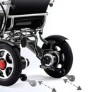 Pride E-7001 24V/12AH Heavy-Duty Electric Foldable Wheelchair W/ Damping System, 500W (SAK95206) - Saksby Wholesale - Break Design Details