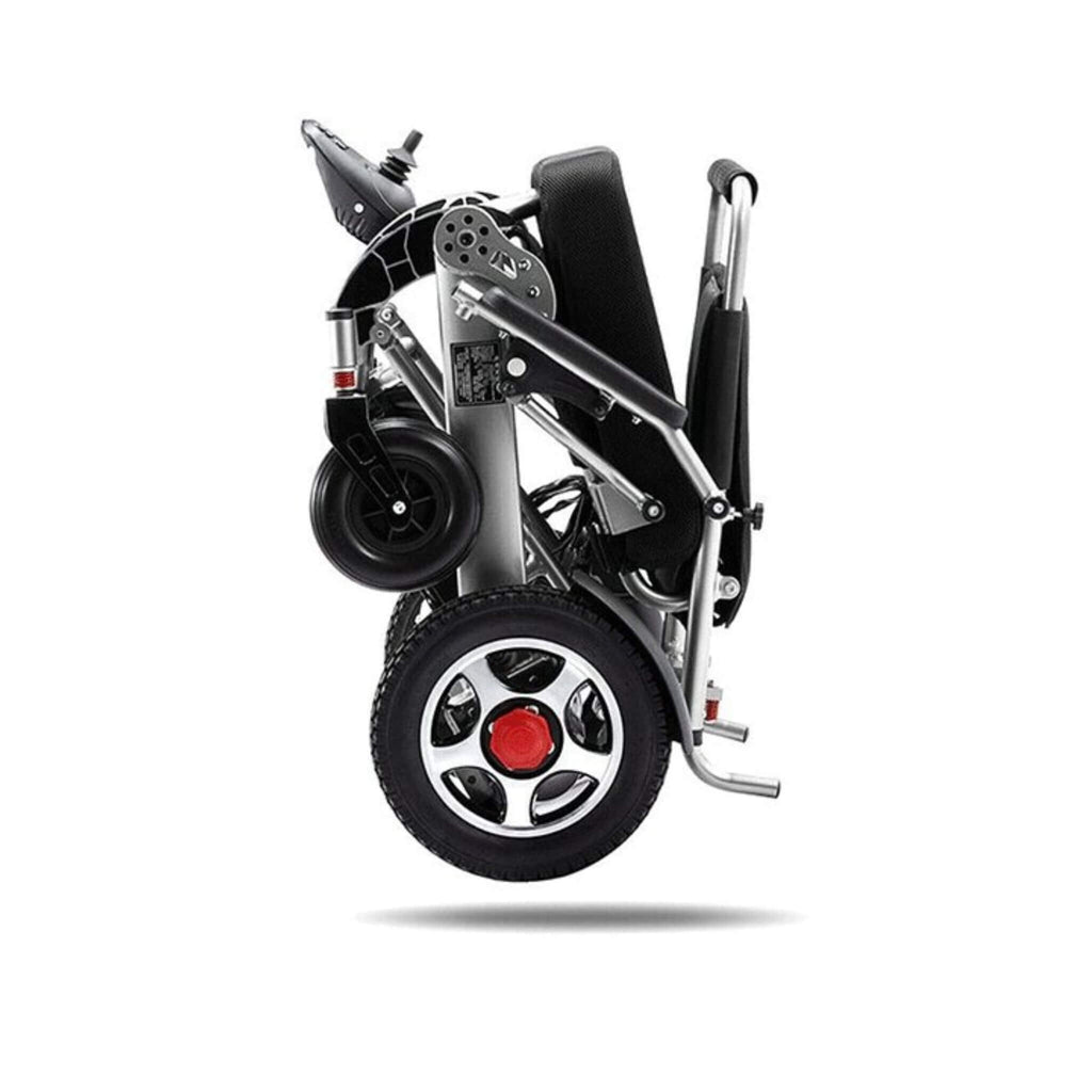 Pride E-7001 24V/12AH Heavy-Duty Electric Foldable Wheelchair W/ Damping System, 500W (SAK95206) - Saksby Wholesale - Folded Design