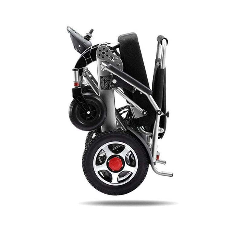 Pride E-7001 24V/12AH Heavy-Duty Electric Foldable Wheelchair W/ Damping System, 500W (SAK95206) - Saksby Wholesale - Folded Design