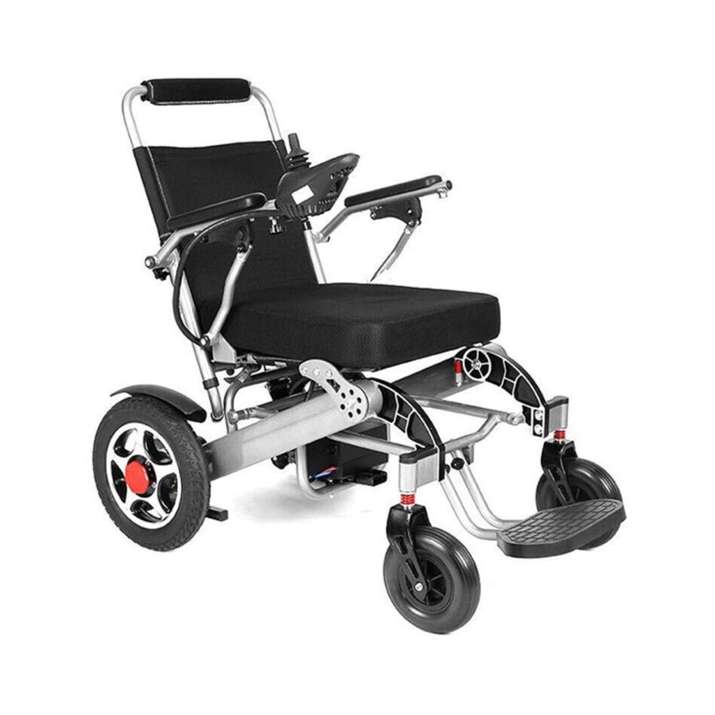 Pride E-7001 24V/12AH Heavy-Duty Electric Foldable Wheelchair W/ Damping System, 500W (SAK95206) - Saksby Wholesale - Front Side View