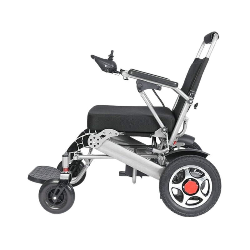 Pride E-7001 24V/12AH Heavy-Duty Electric Foldable Wheelchair W/ Damping System, 500W (SAK95206) - Saksby Wholesale - Side View