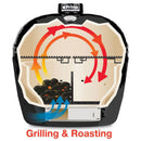 Primo Oval XL 400 Ceramic Kamado BBQ Grill W/ Stainless Steel Grates [PGCXLH] (SAK23100) - Saksby Wholesale - Specifications View With Charcoal Partition