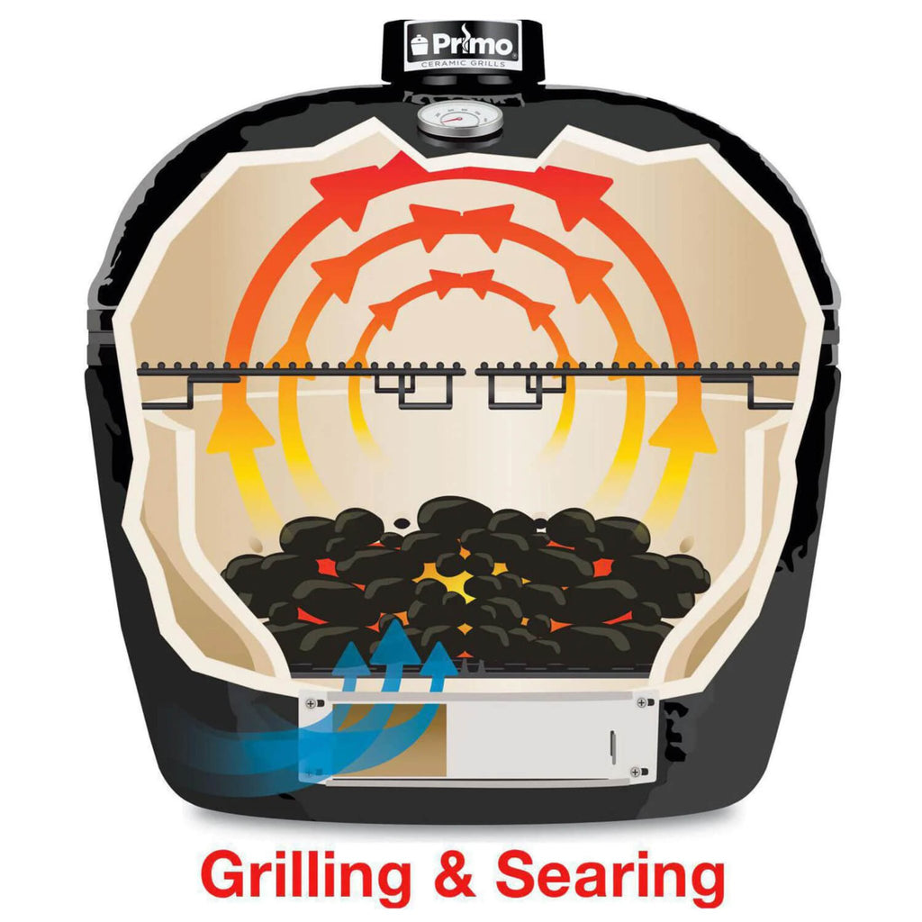 Primo Oval XL 400 Ceramic Kamado BBQ Grill W/ Stainless Steel Grates [PGCXLH] (SAK23100) - Saksby Wholesale - Specifications View