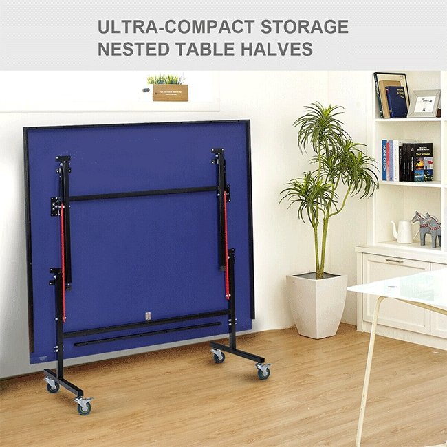 Professional Foldable Portable Modern Ping Pong Table Tennis Table, 9FT - SAKSBY.com - Table Tennis Tables - SAKSBY.com