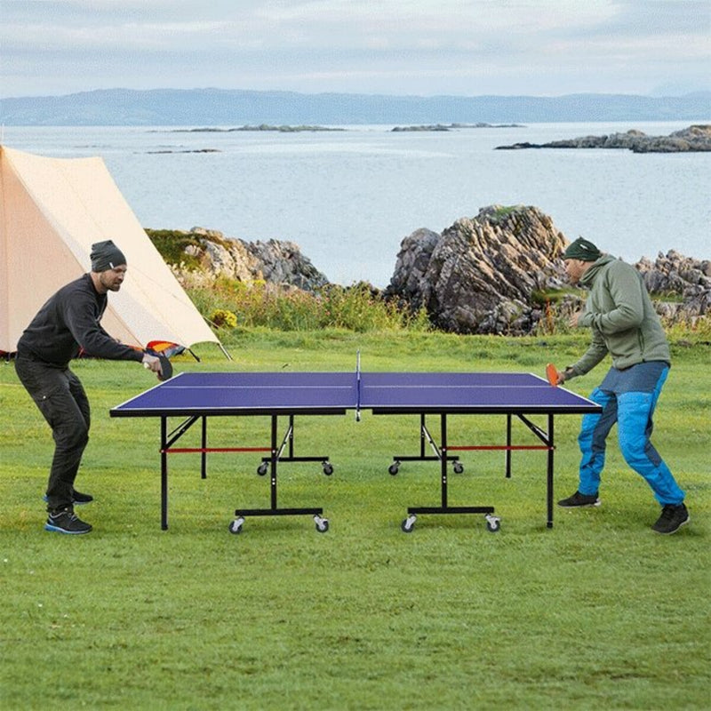 Professional Foldable Portable Modern Ping Pong Table Tennis Table, 9FT (SAK94310) - Saksby Wholesale - Outdoor Setup
